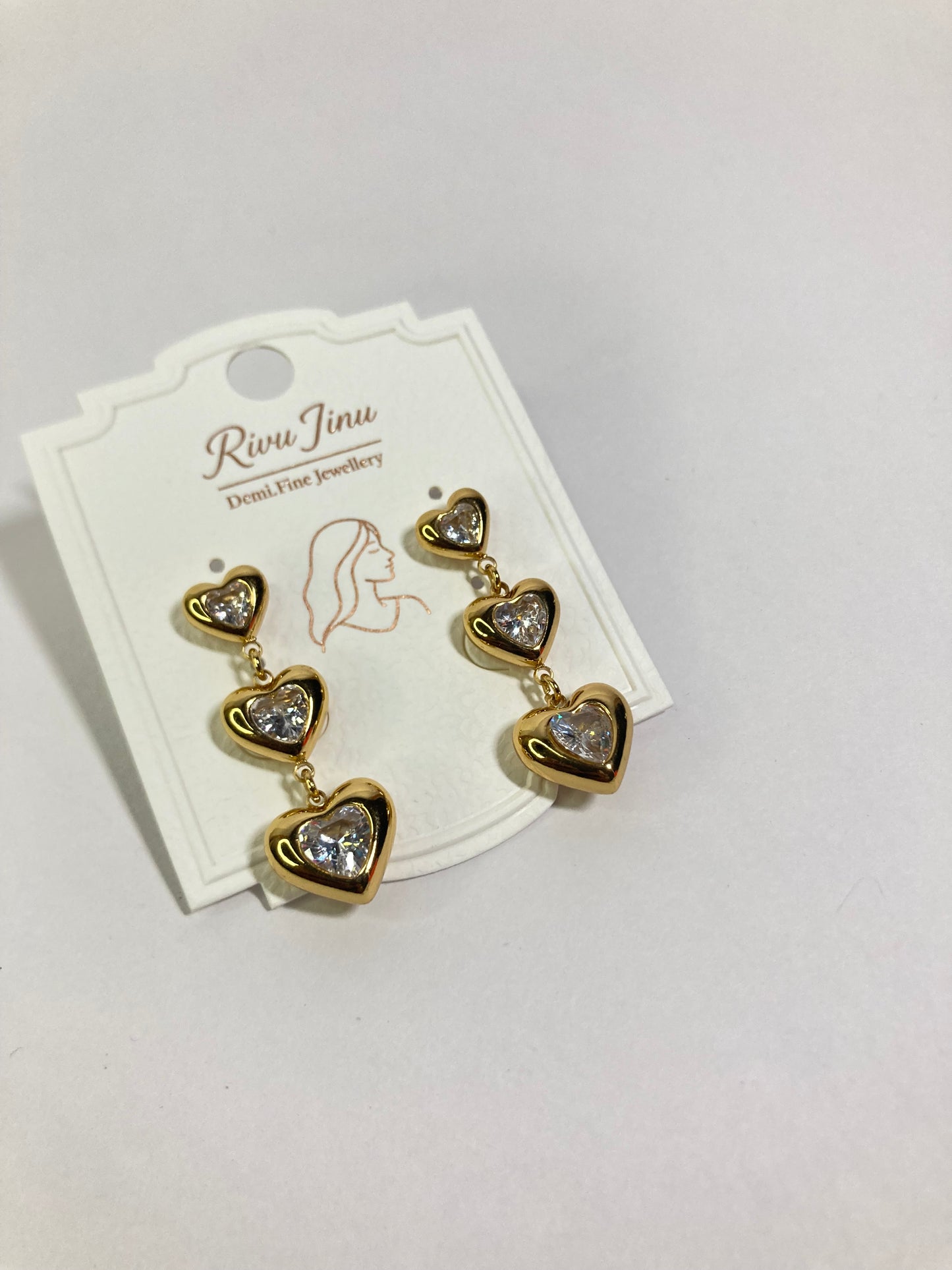 Crystal Heart Drop Earrings