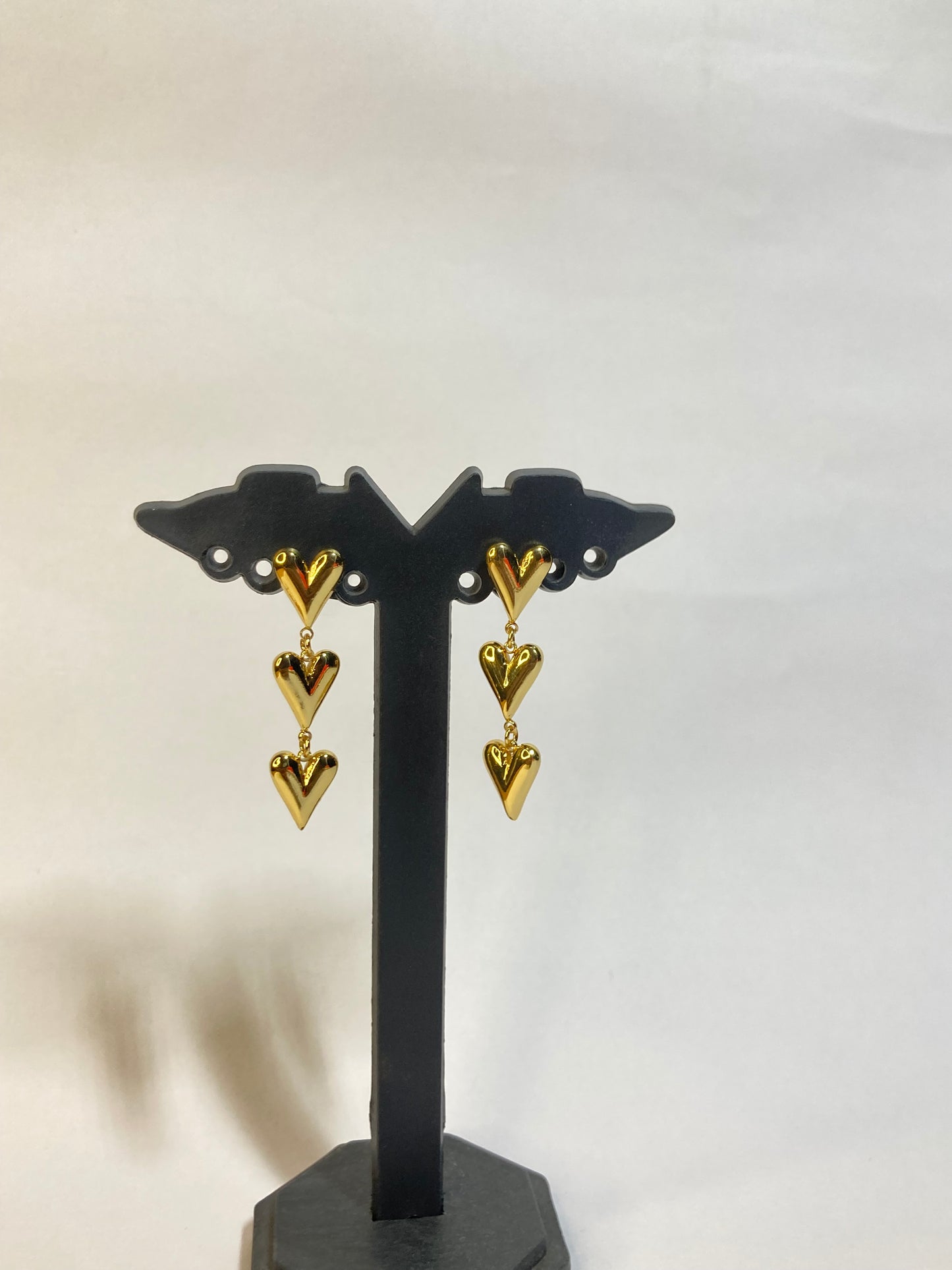 Golden Heart Trio Earrings