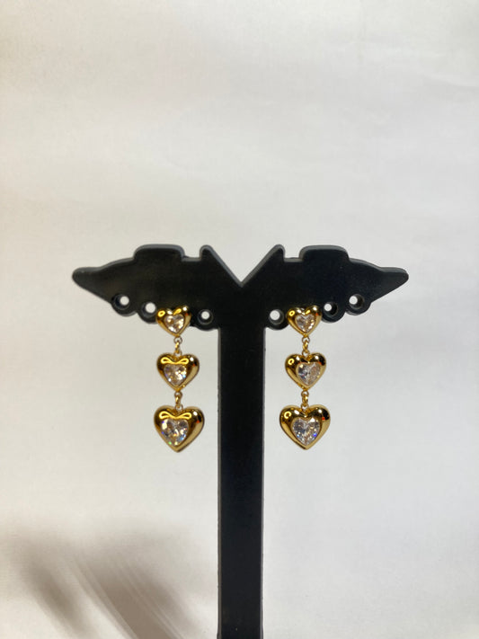 Crystal Heart Drop Earrings