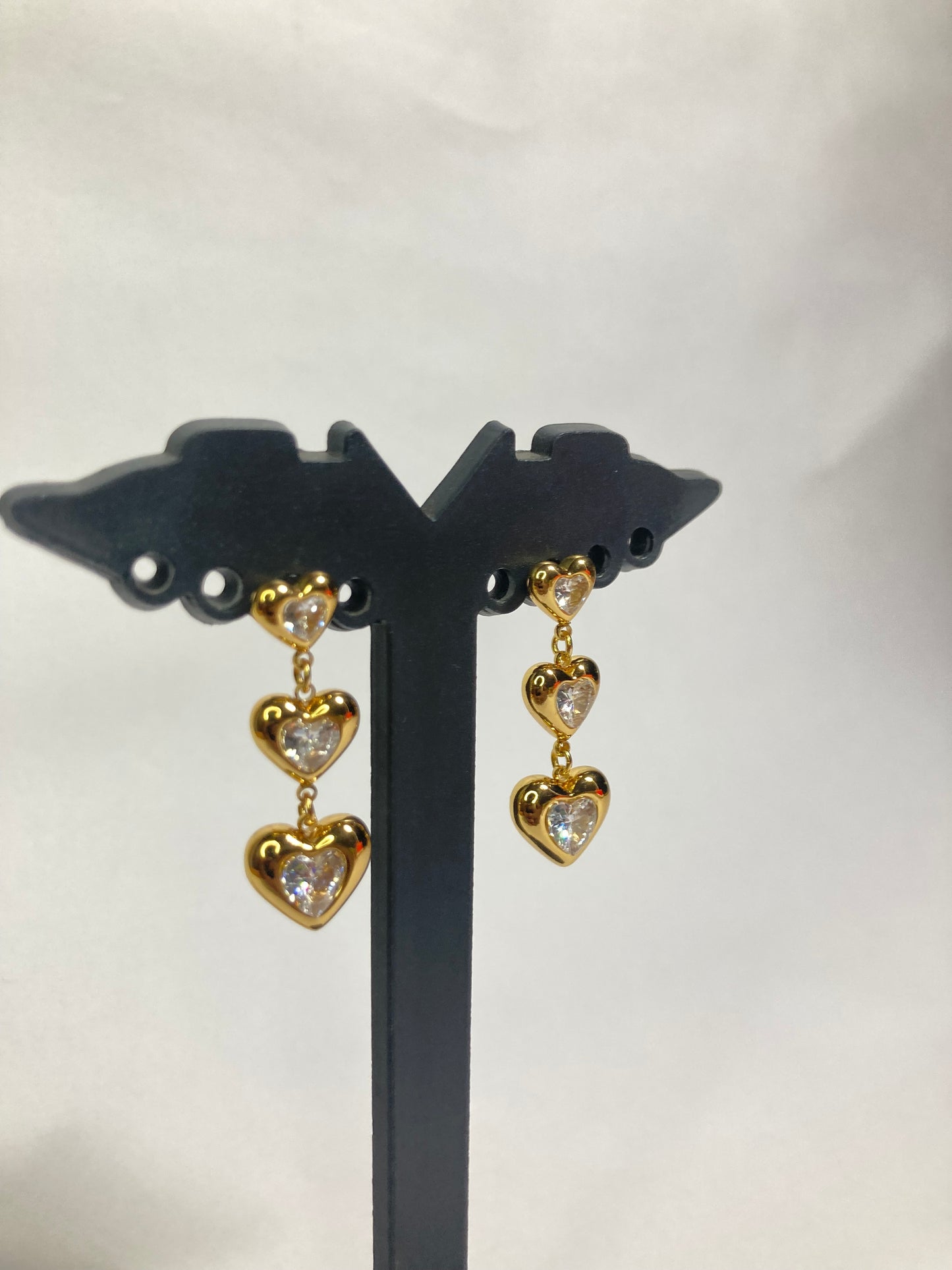 Crystal Heart Drop Earrings