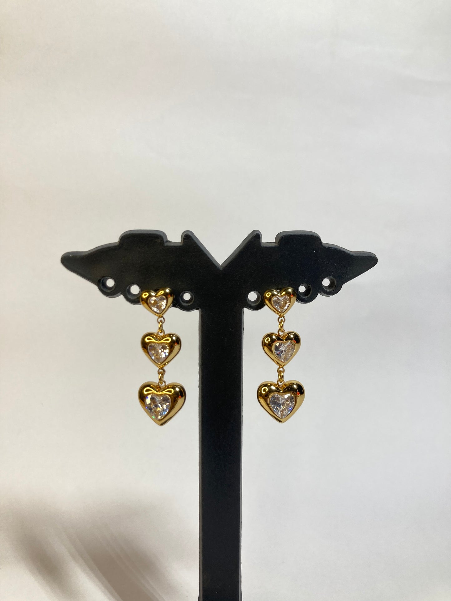 Crystal Heart Drop Earrings