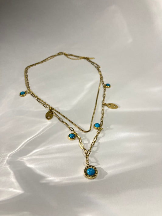 Blue Stone Luxe Necklace