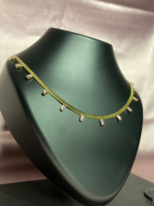 Crystal Charm Curve Necklace