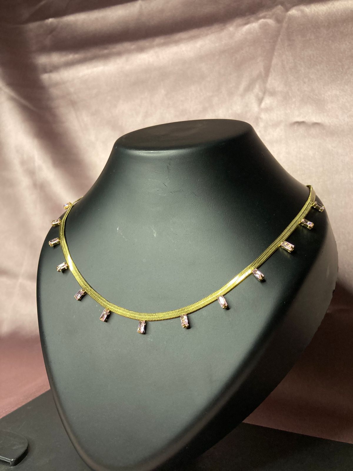 Crystal Charm Curve Necklace