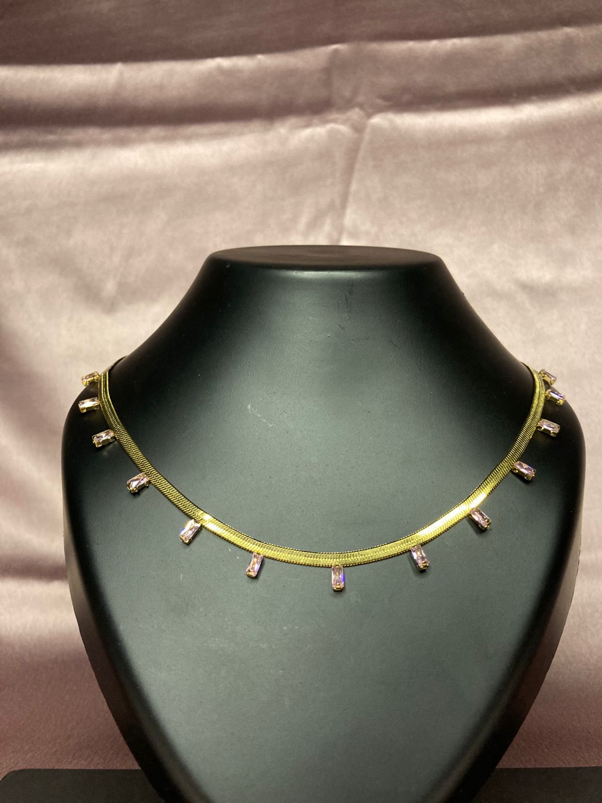 Crystal Charm Curve Necklace